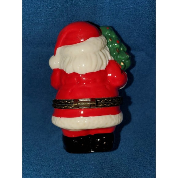 Santa Trinket Box Porcelain Hinged - Picture 4 of 7